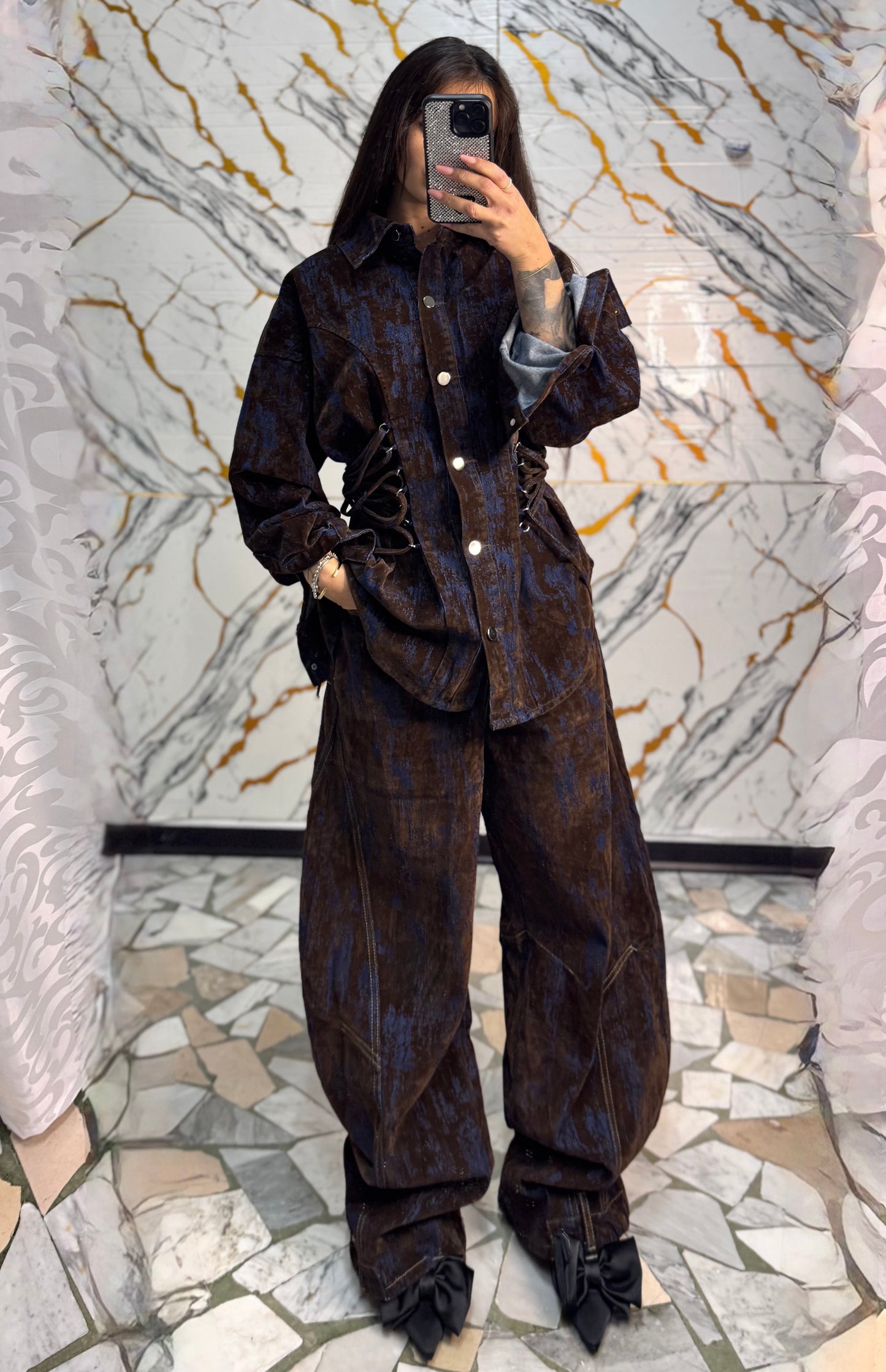 Coordinato brown velvet