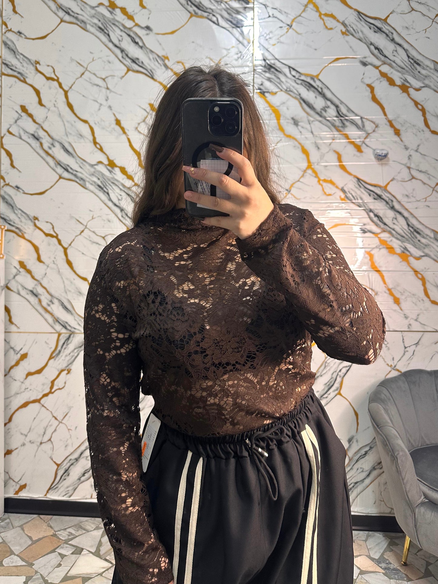 Curvy maglia Helen marrone