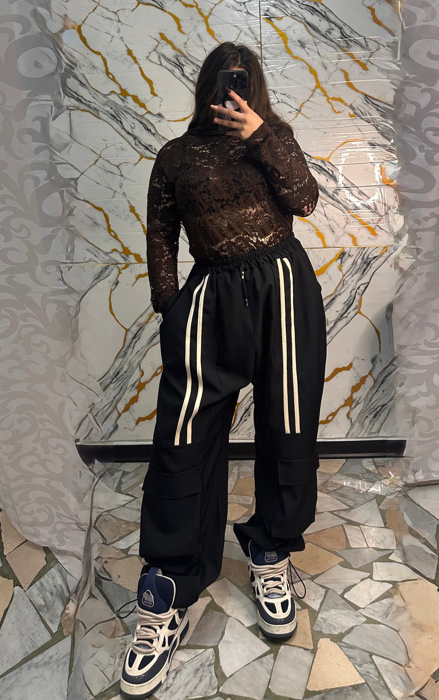 Curvy pantalone cargo