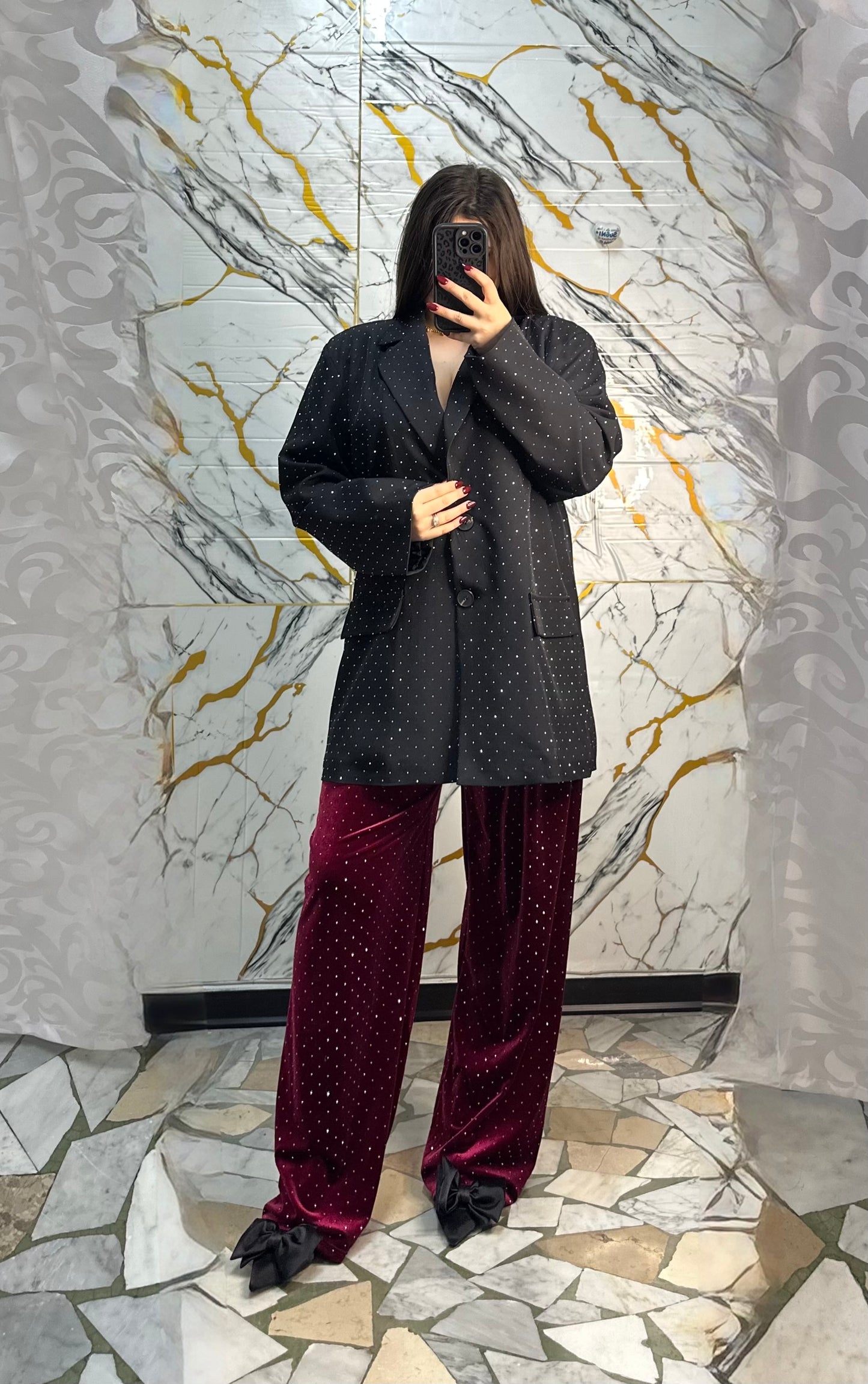 Curvy pantalone Milly bordeaux