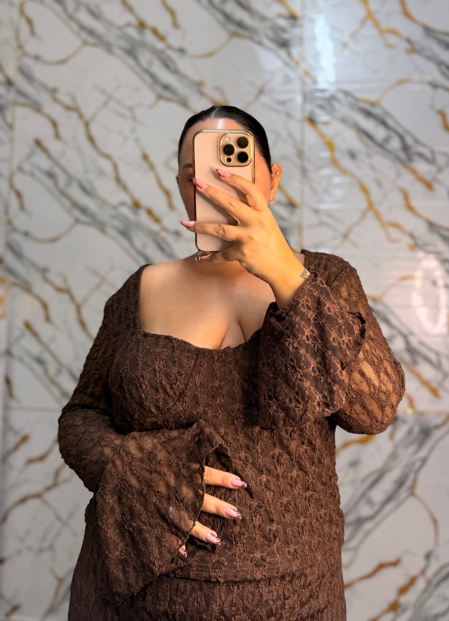 Curvy maglia Roma marrone