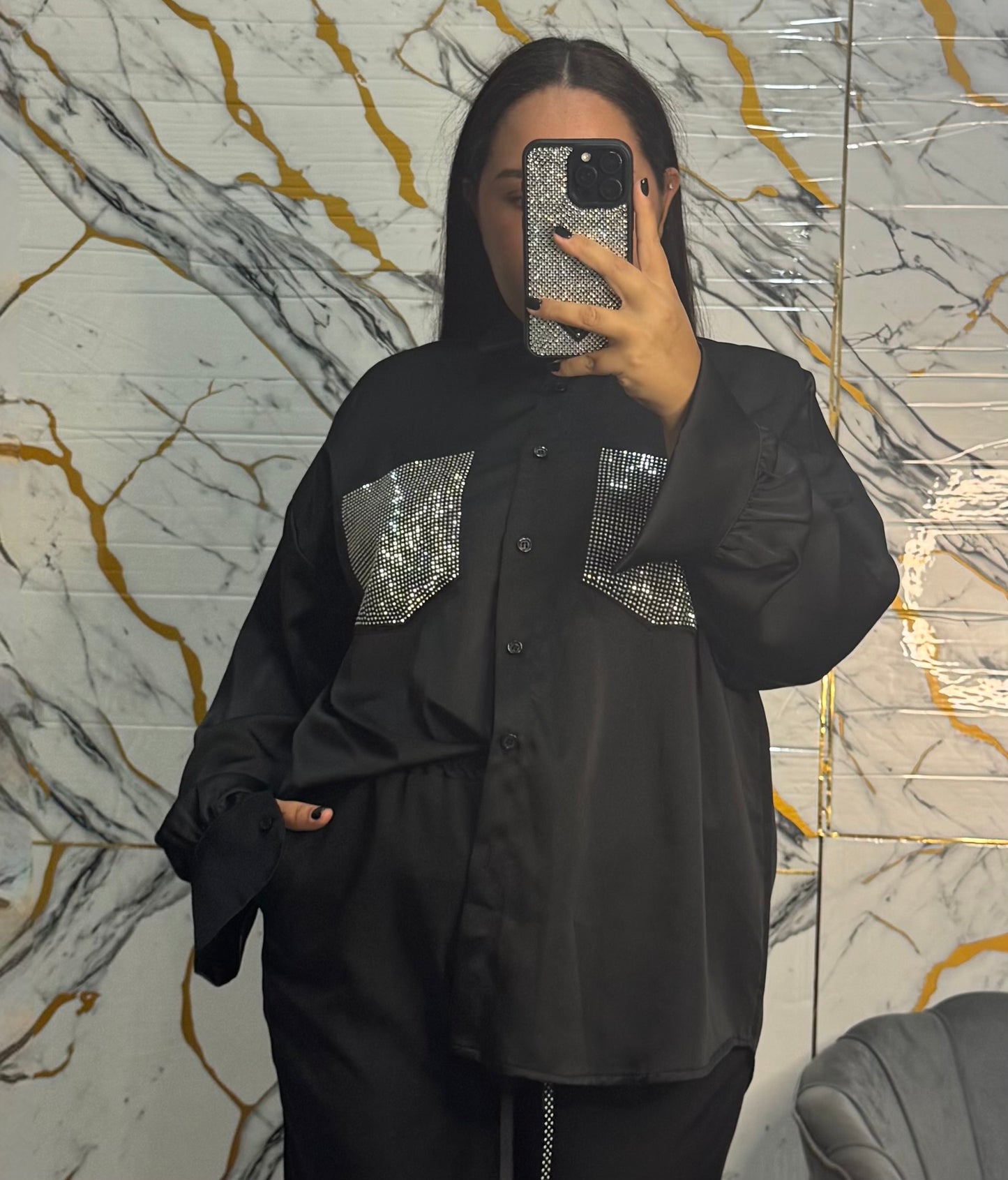 Curvy camicia Hannah nera