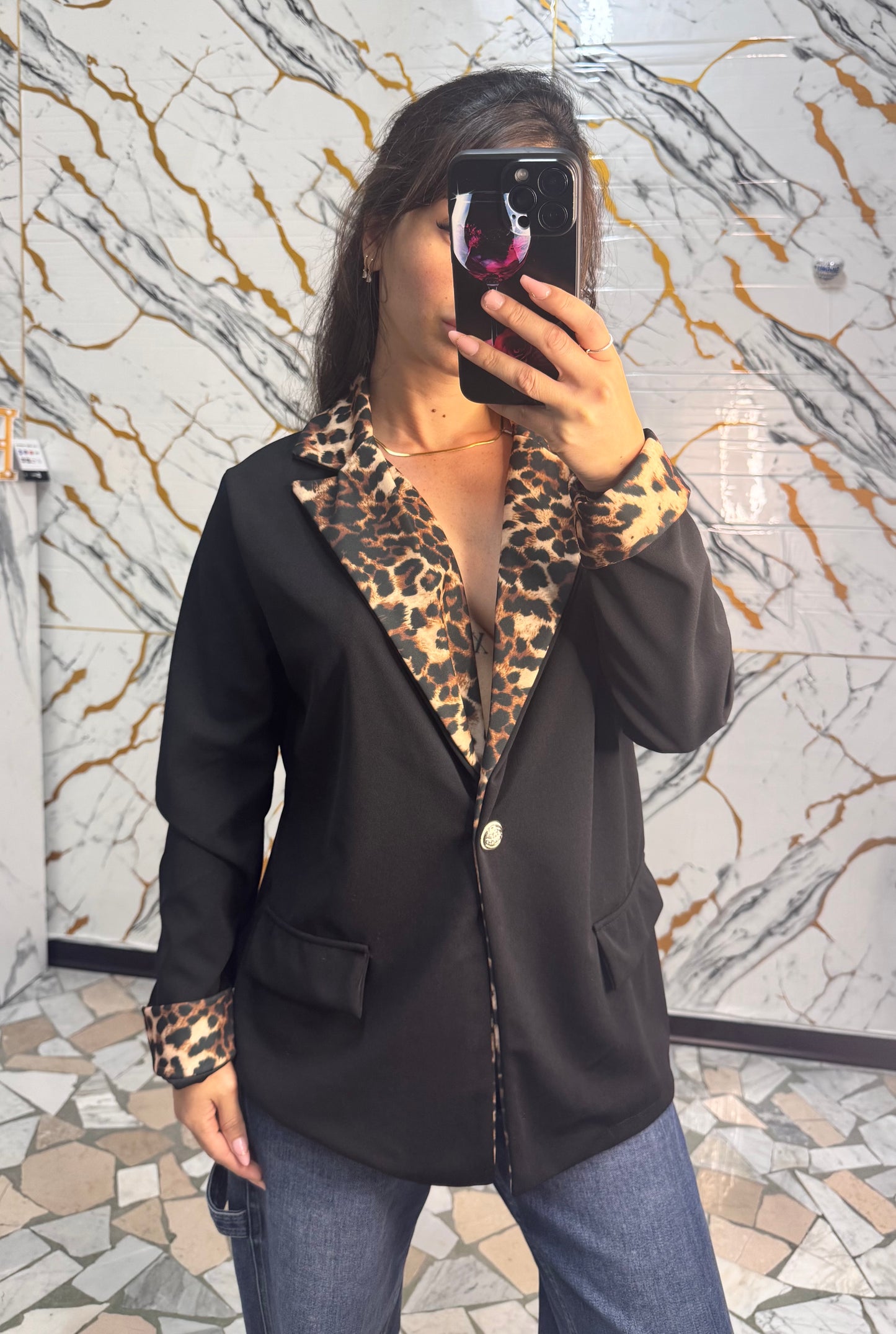 Giacca finiture animalier