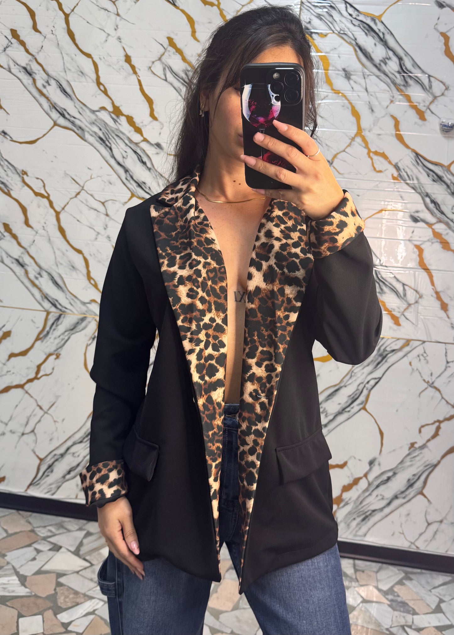 Giacca finiture animalier