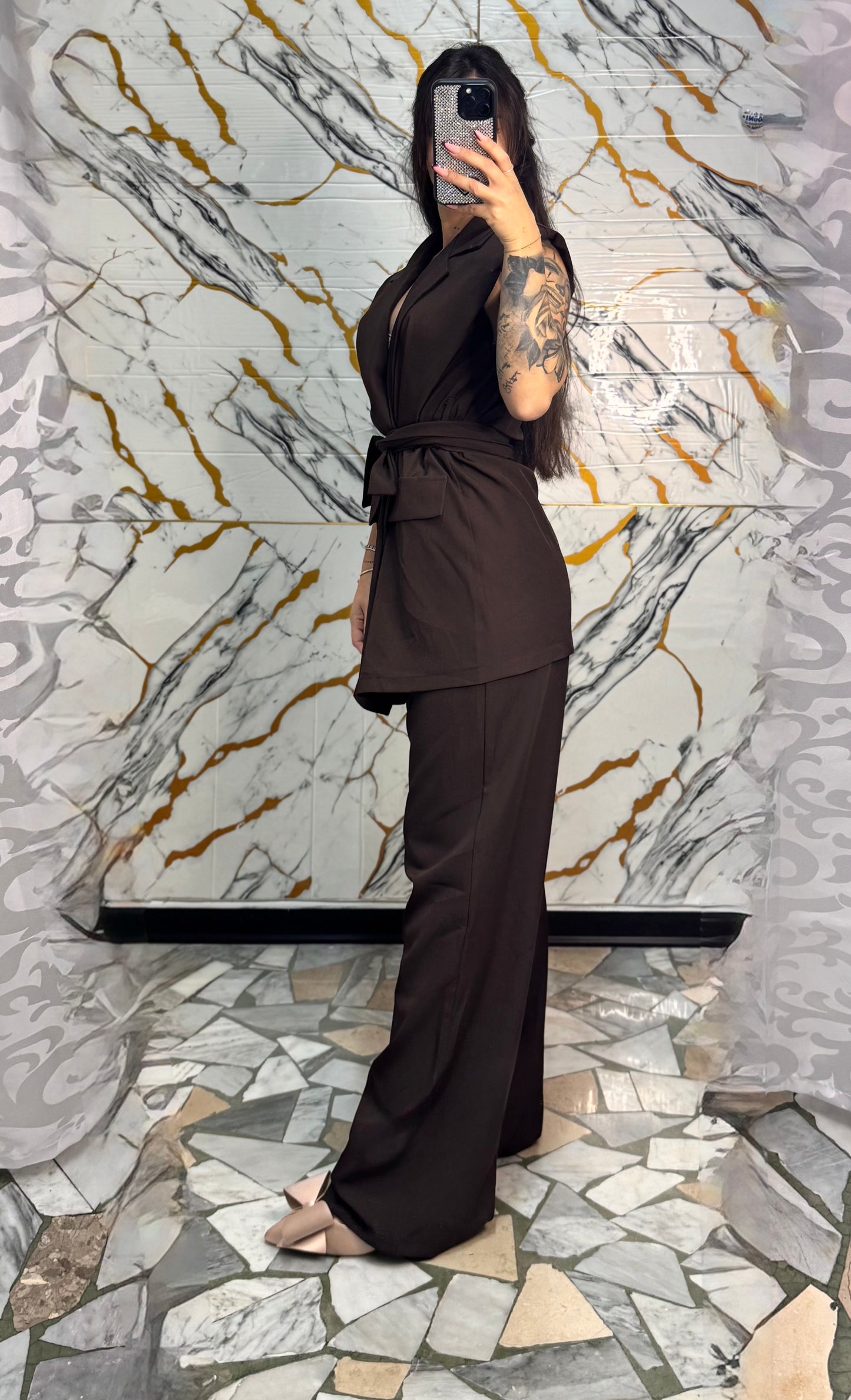 Coordinato Bianca marrone