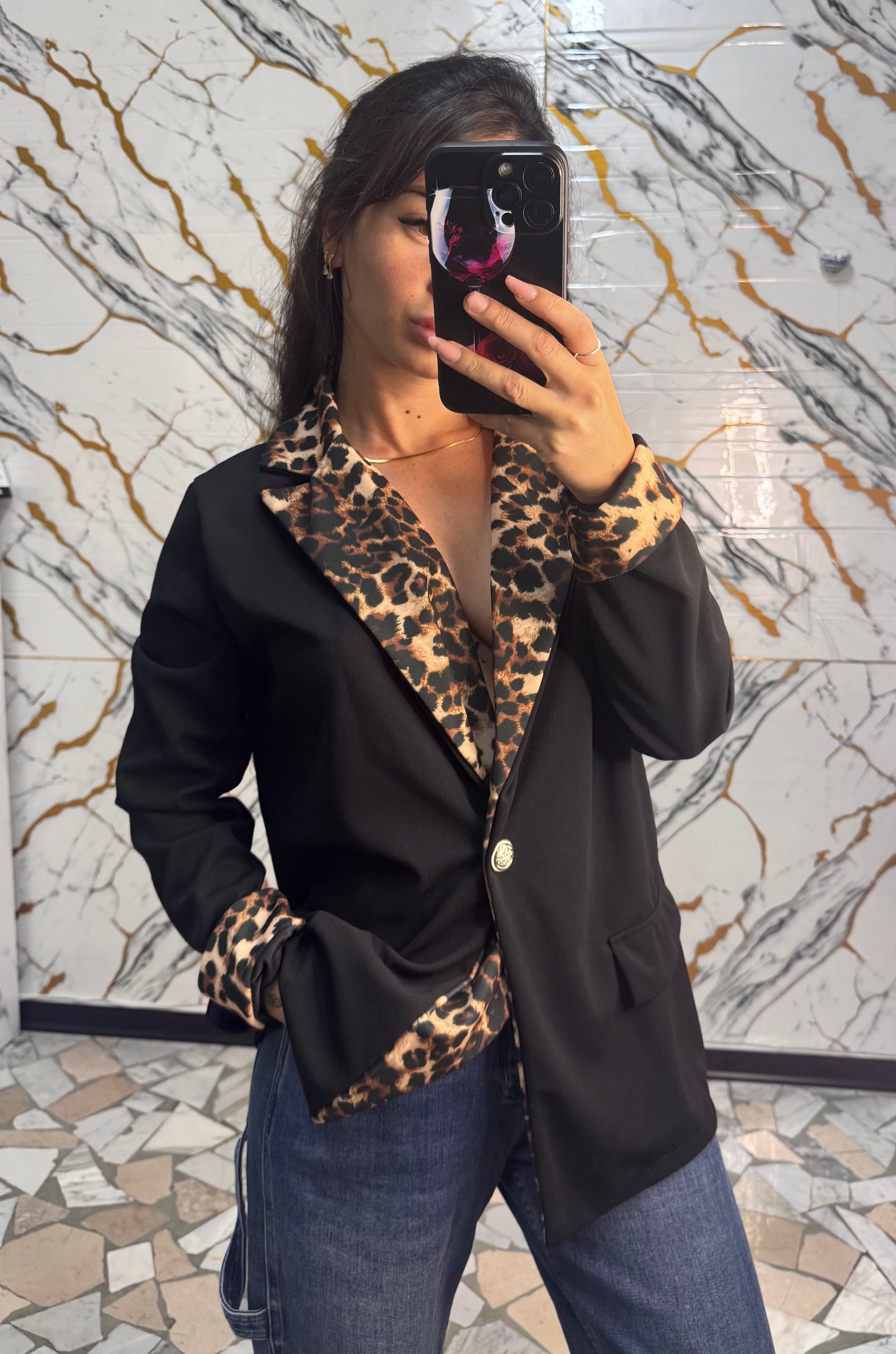 Giacca finiture animalier