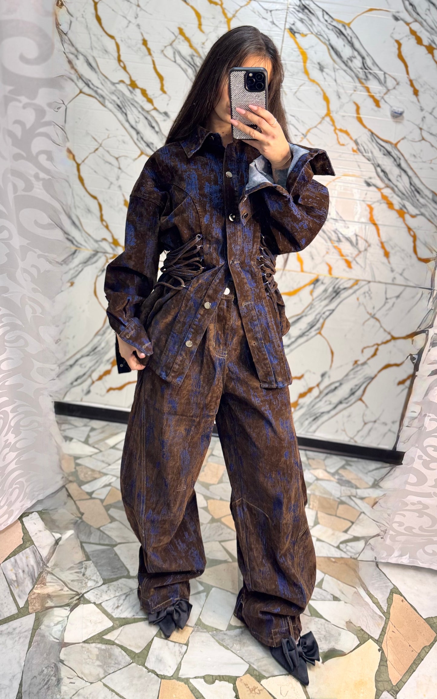 Pantalone brown velvet