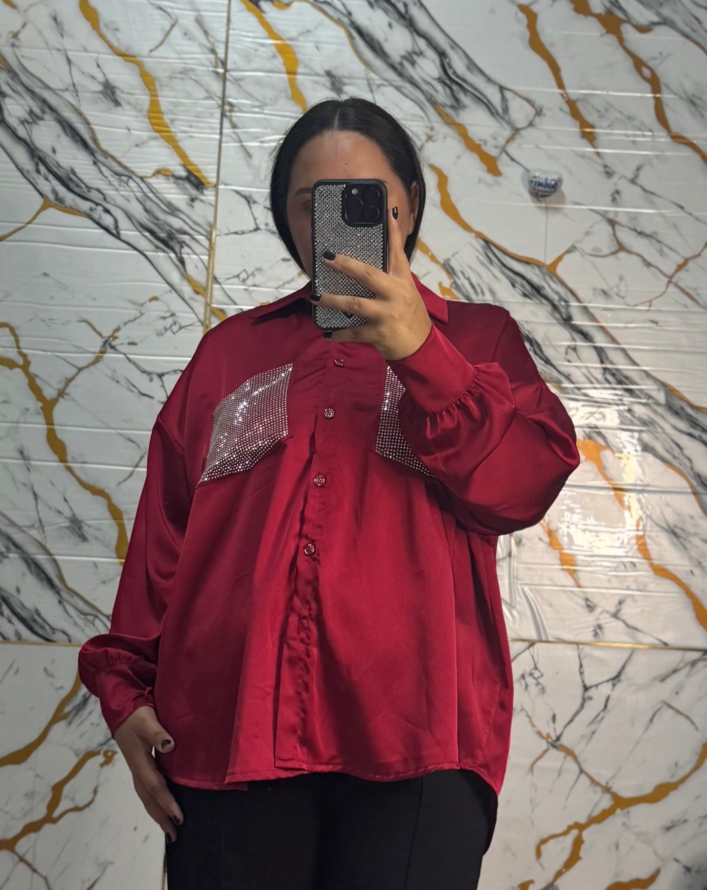 Curvy camicia hannah bordeaux