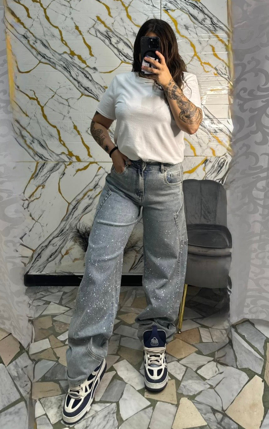 Jeans wide ballon diamond