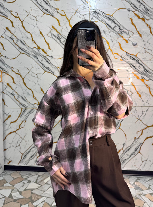 Camicia quadri rosa