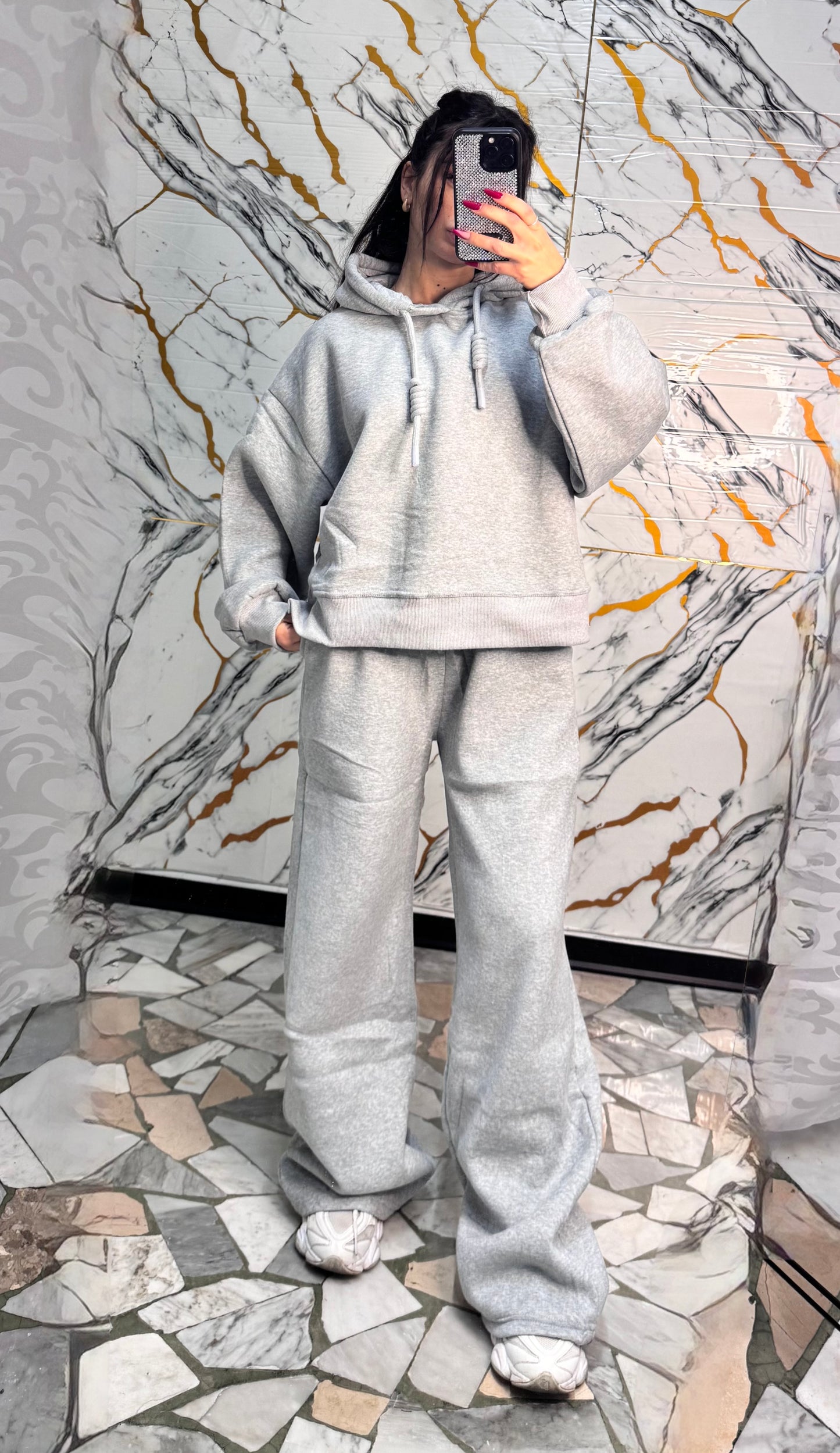 Coordinato tuta corda light grey