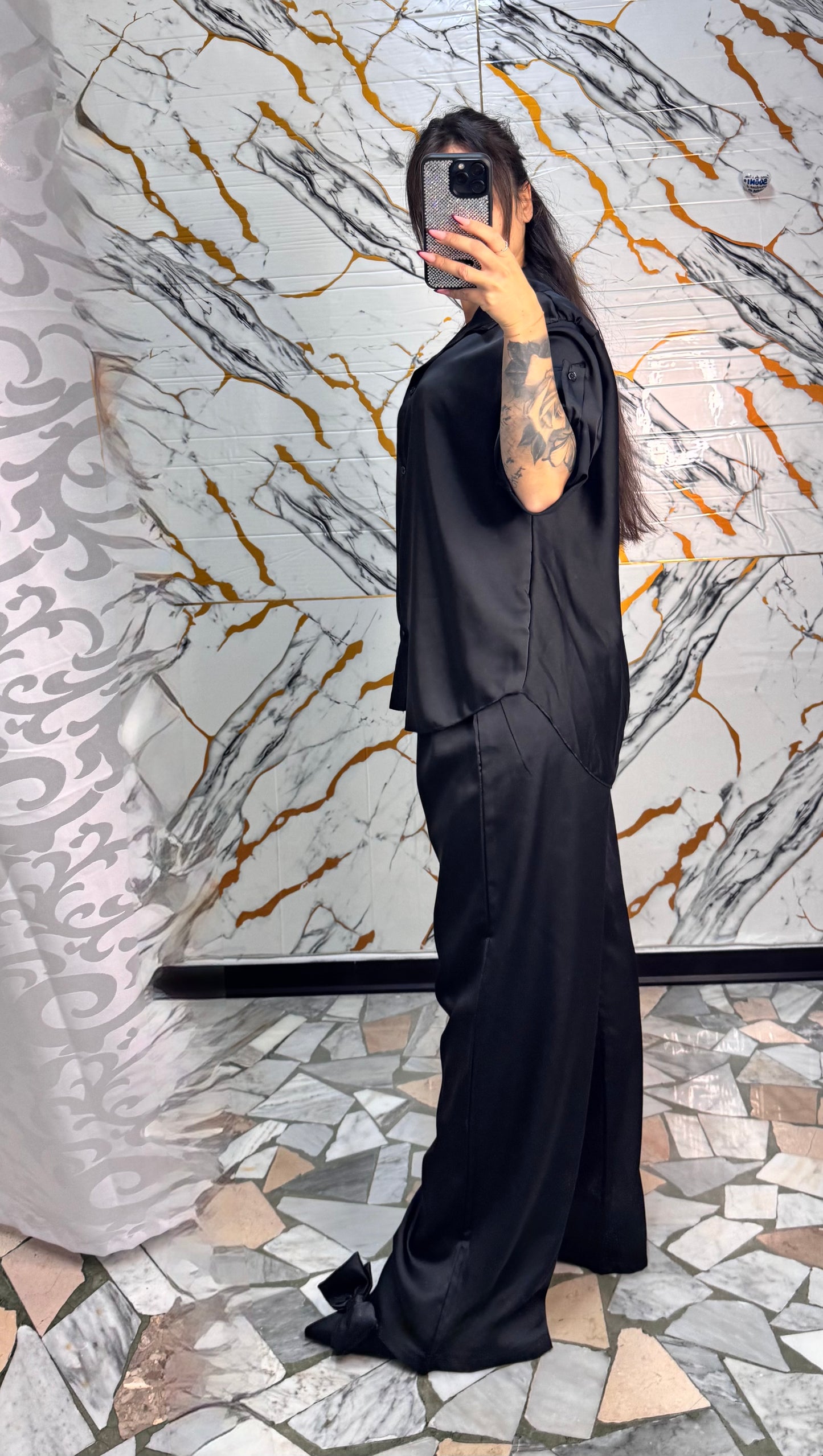 Coordinato satin Carla black