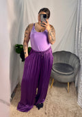Pantalone satin viola