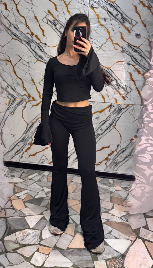 Coordinato lycra onda nera