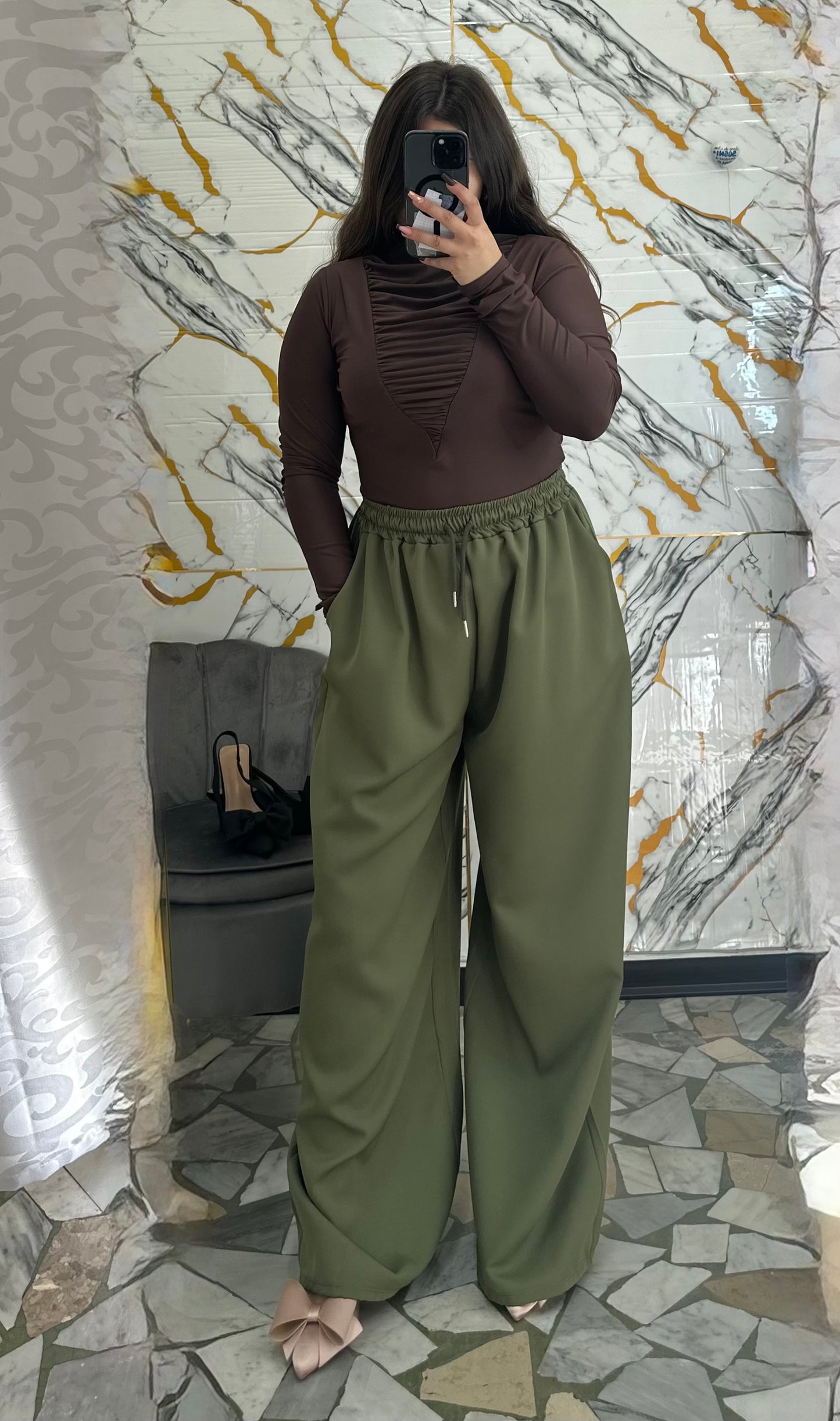 Curvy pantalone Lina verde