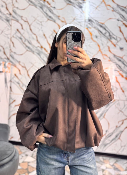 Curvy bomber camoscio