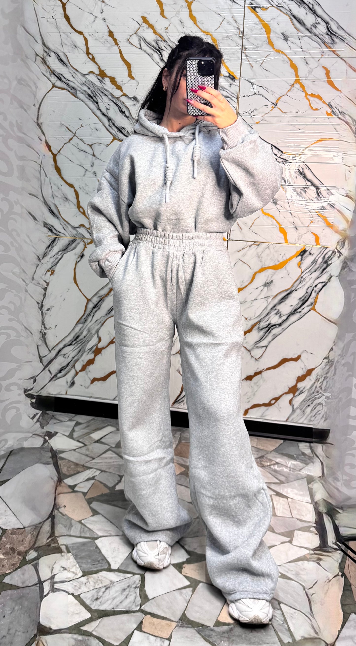 Coordinato tuta corda light grey