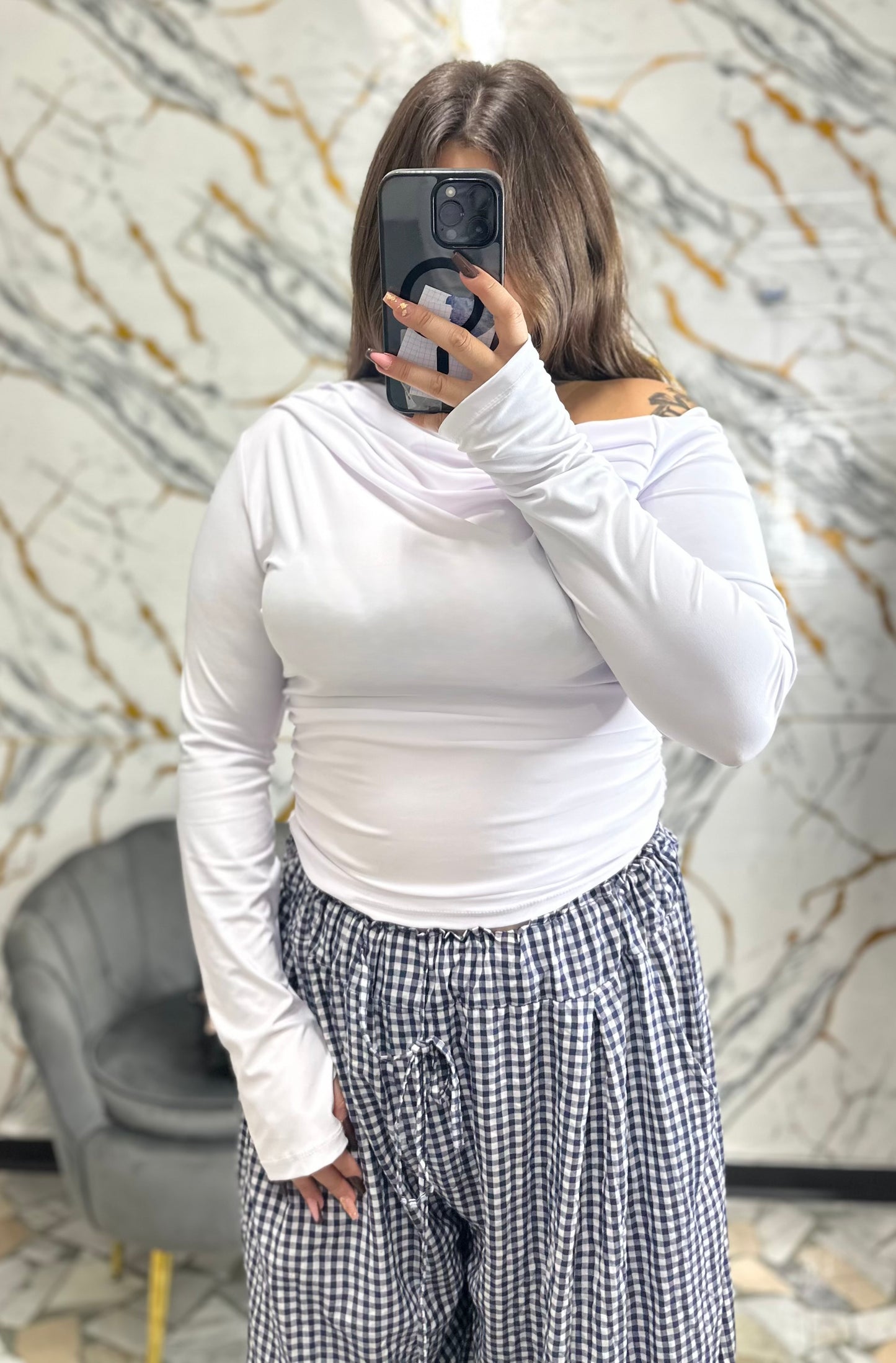 Curvy maglia kim white