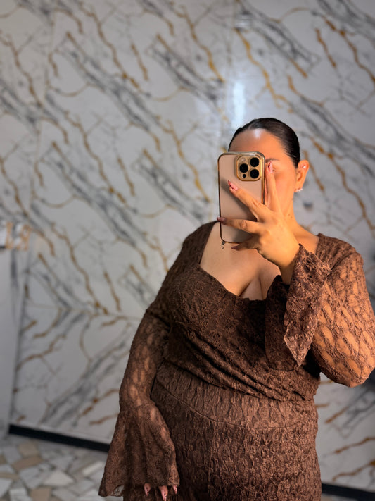 Curvy maglia Roma marrone