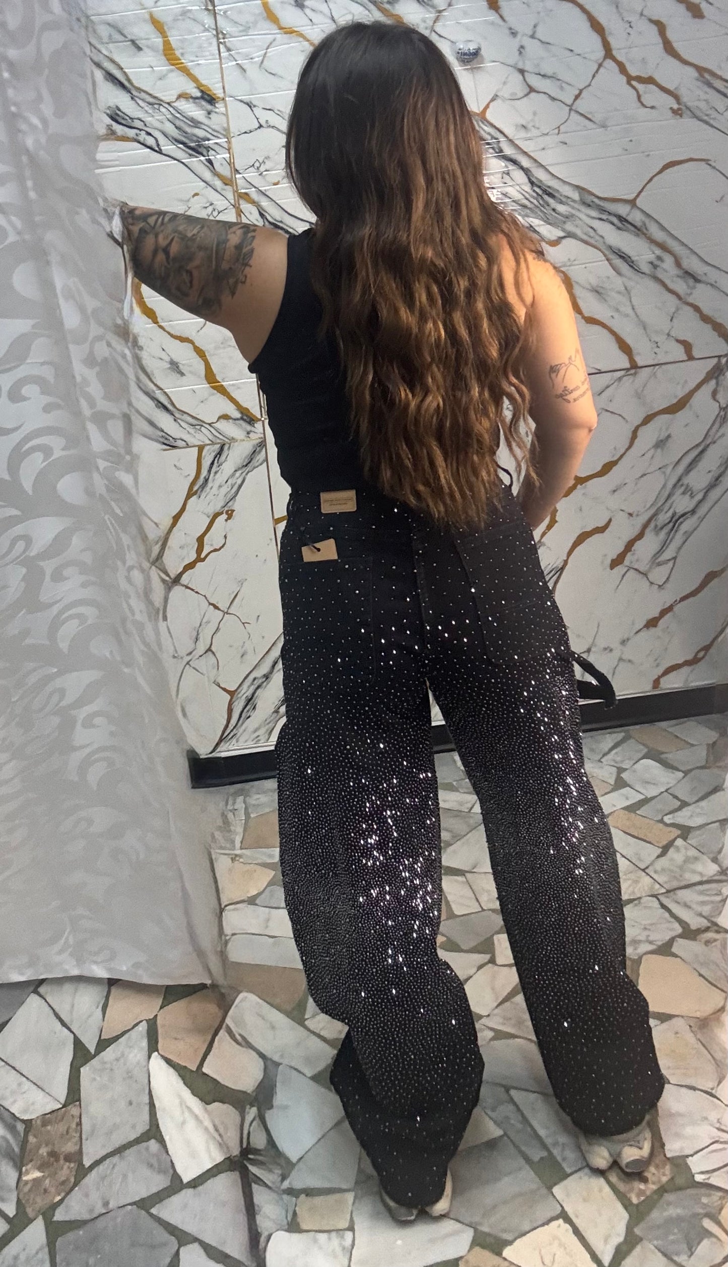 Jeans Ballon nero diamond