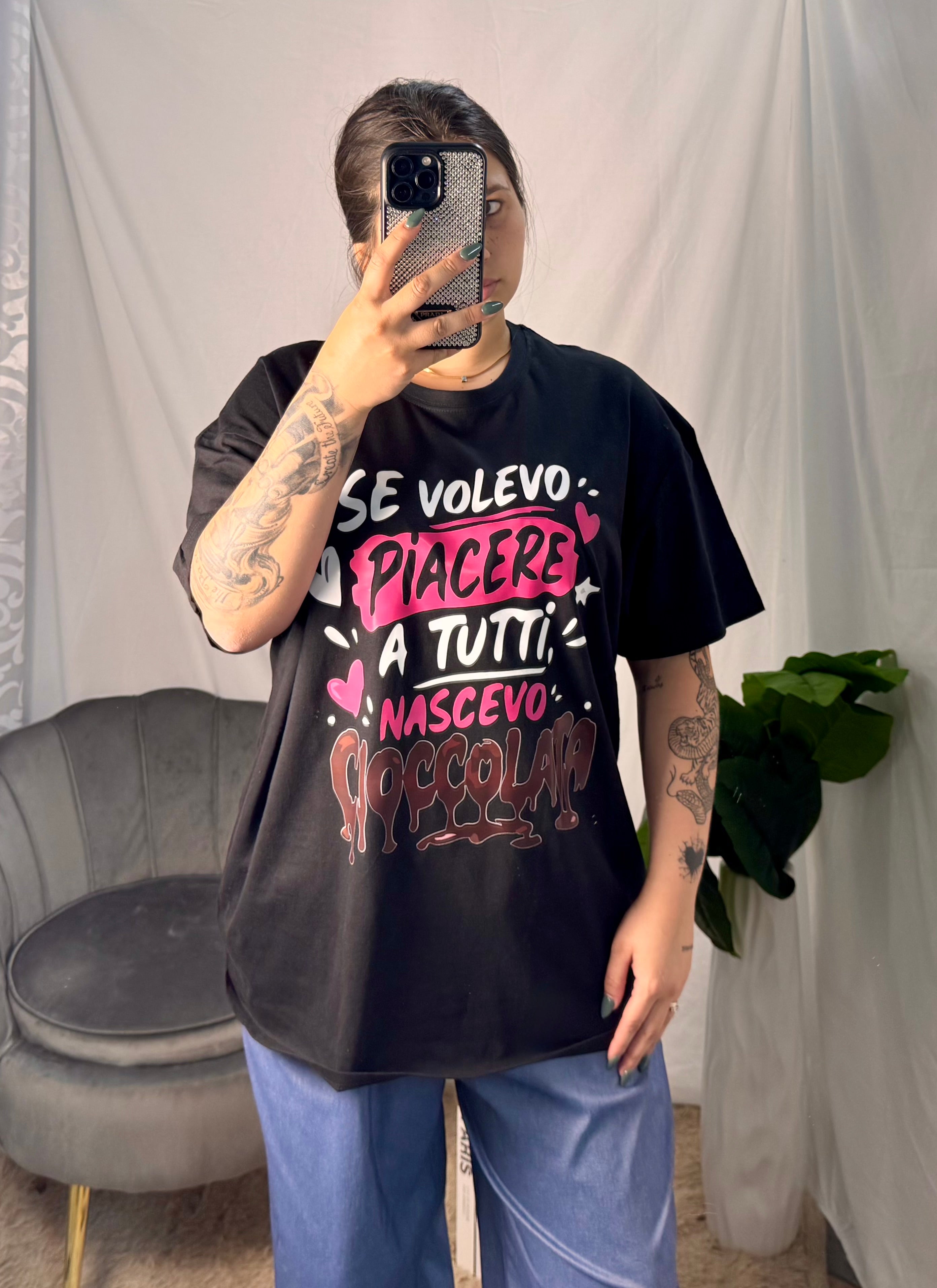 T-shirt cioccolata nera