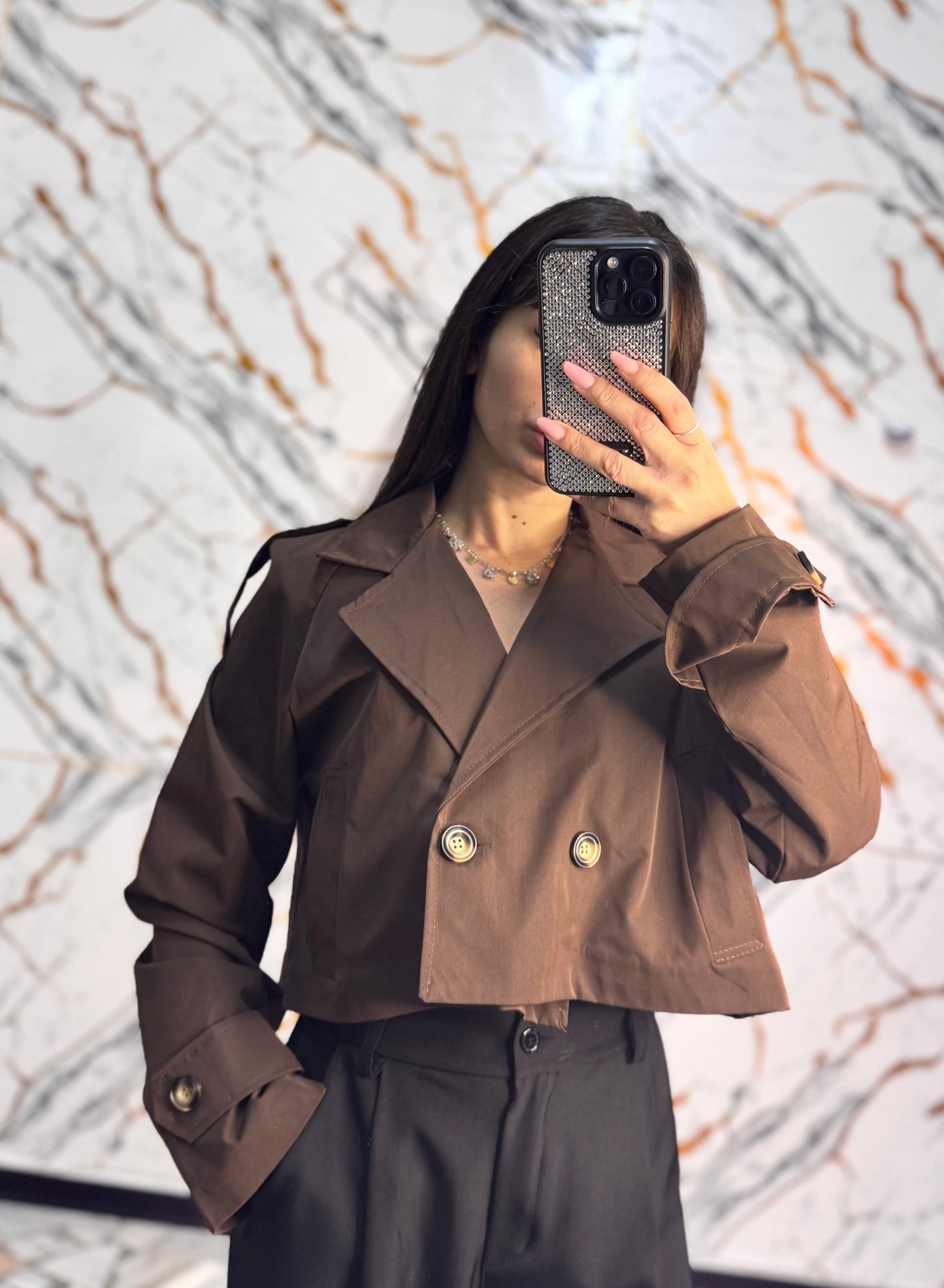 Mini trench marrone