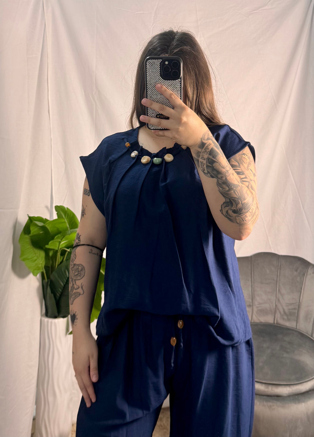 Curvy coordinato Pola blu