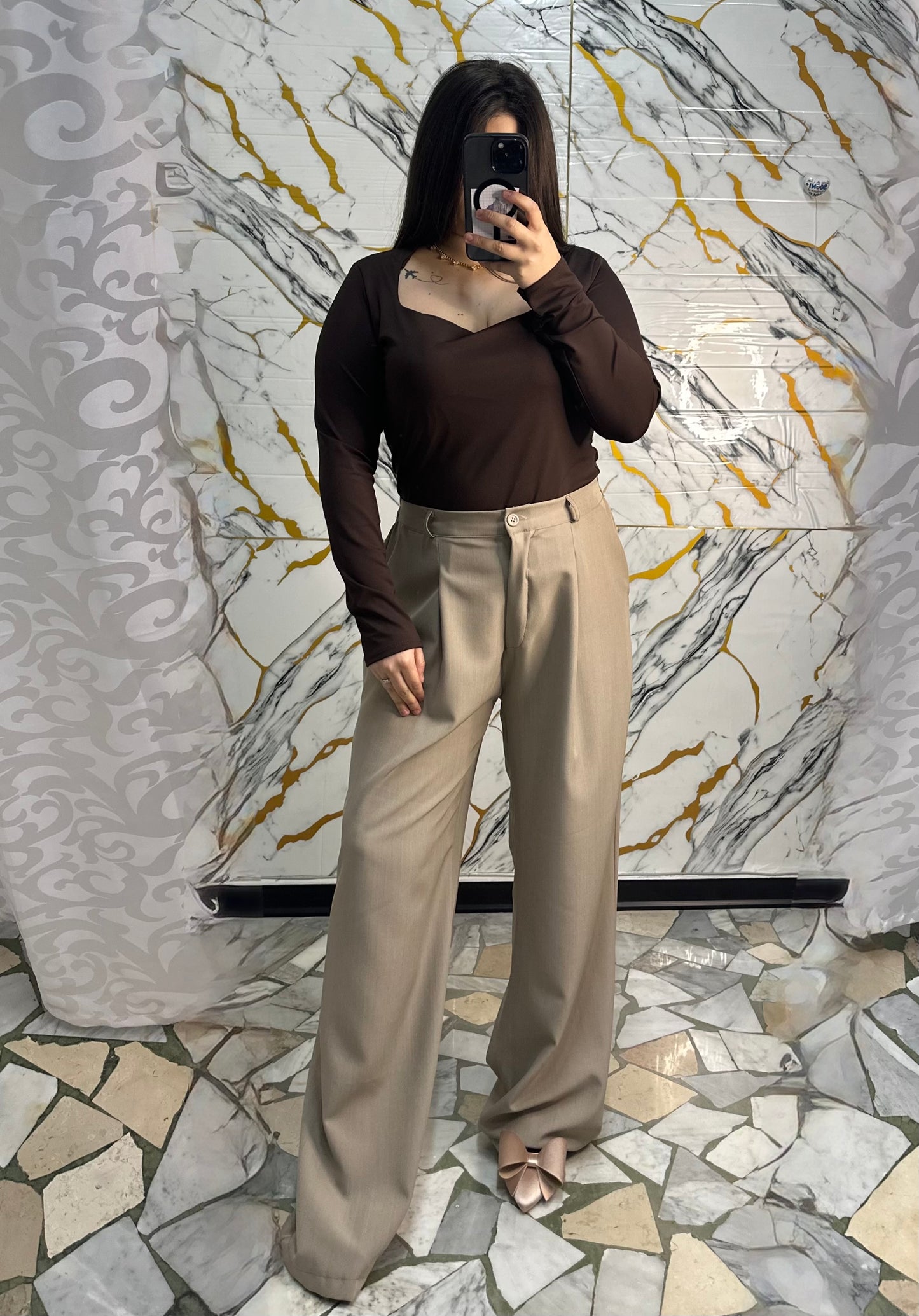 Curvy pantalone easy fango