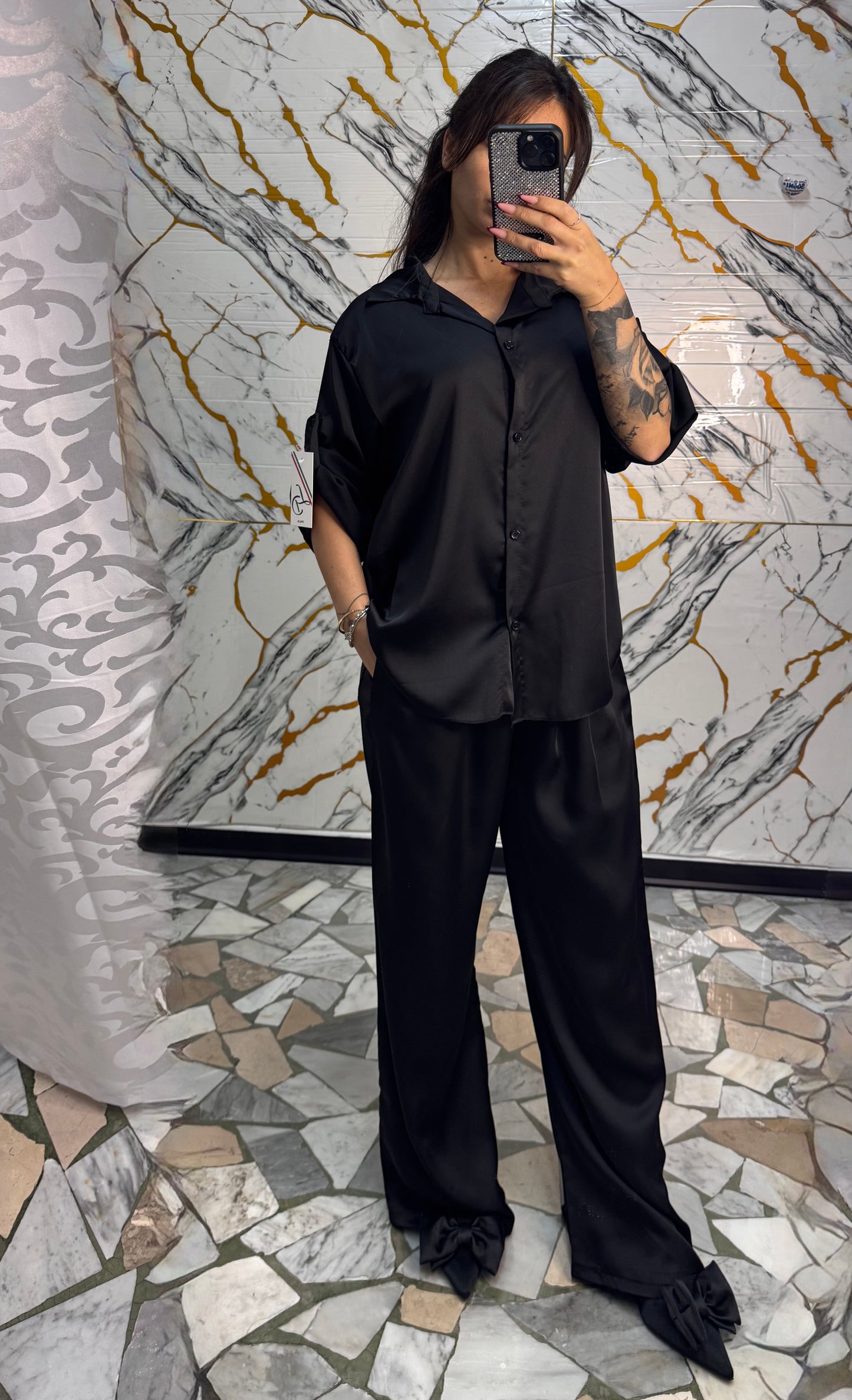 Coordinato satin Carla black