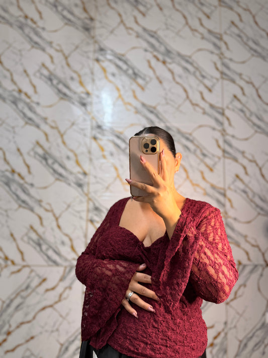 Curvy Maglia Roma bordeaux