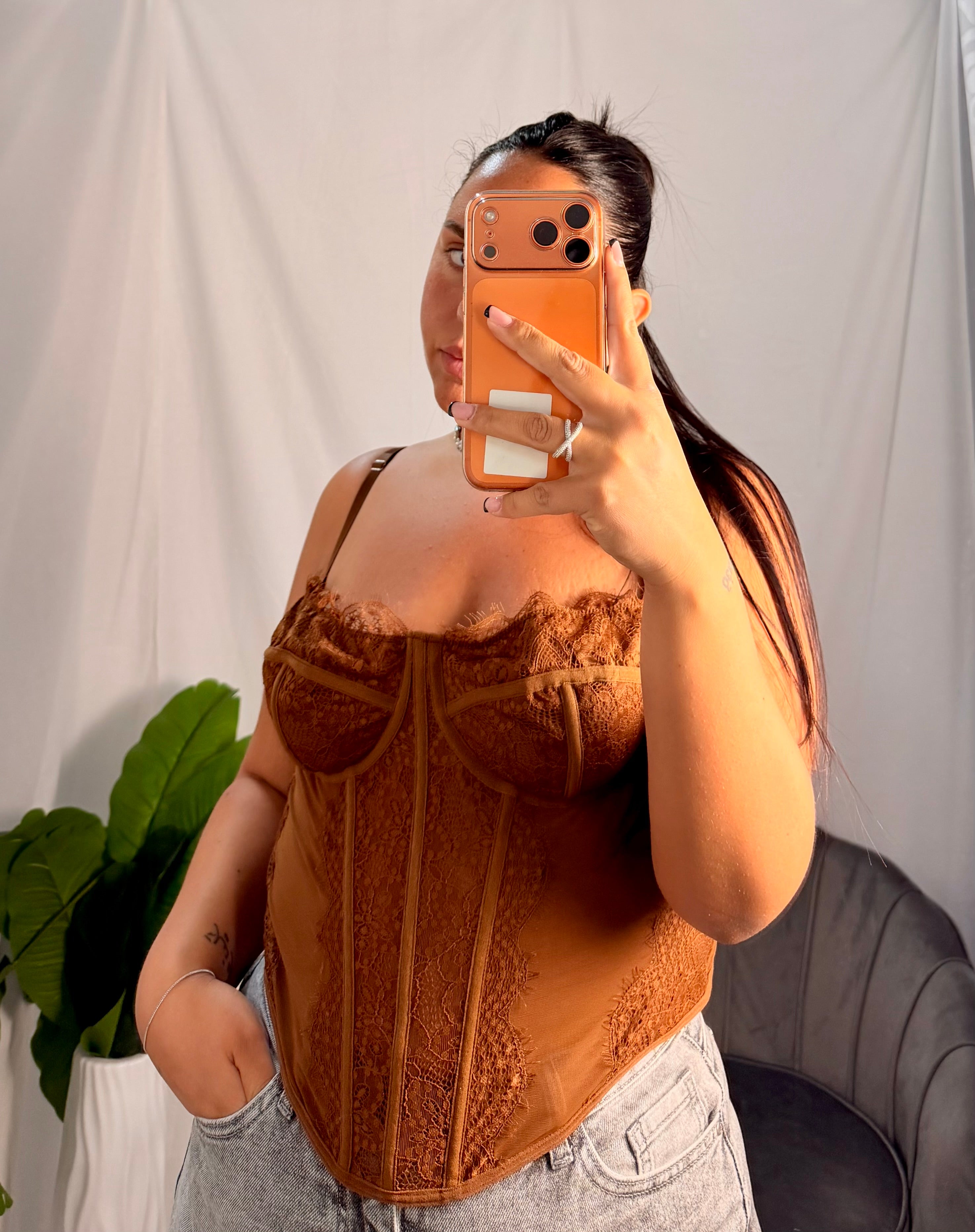 Curvy corpetto Diana brown