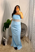 Curvy abito Asia celeste