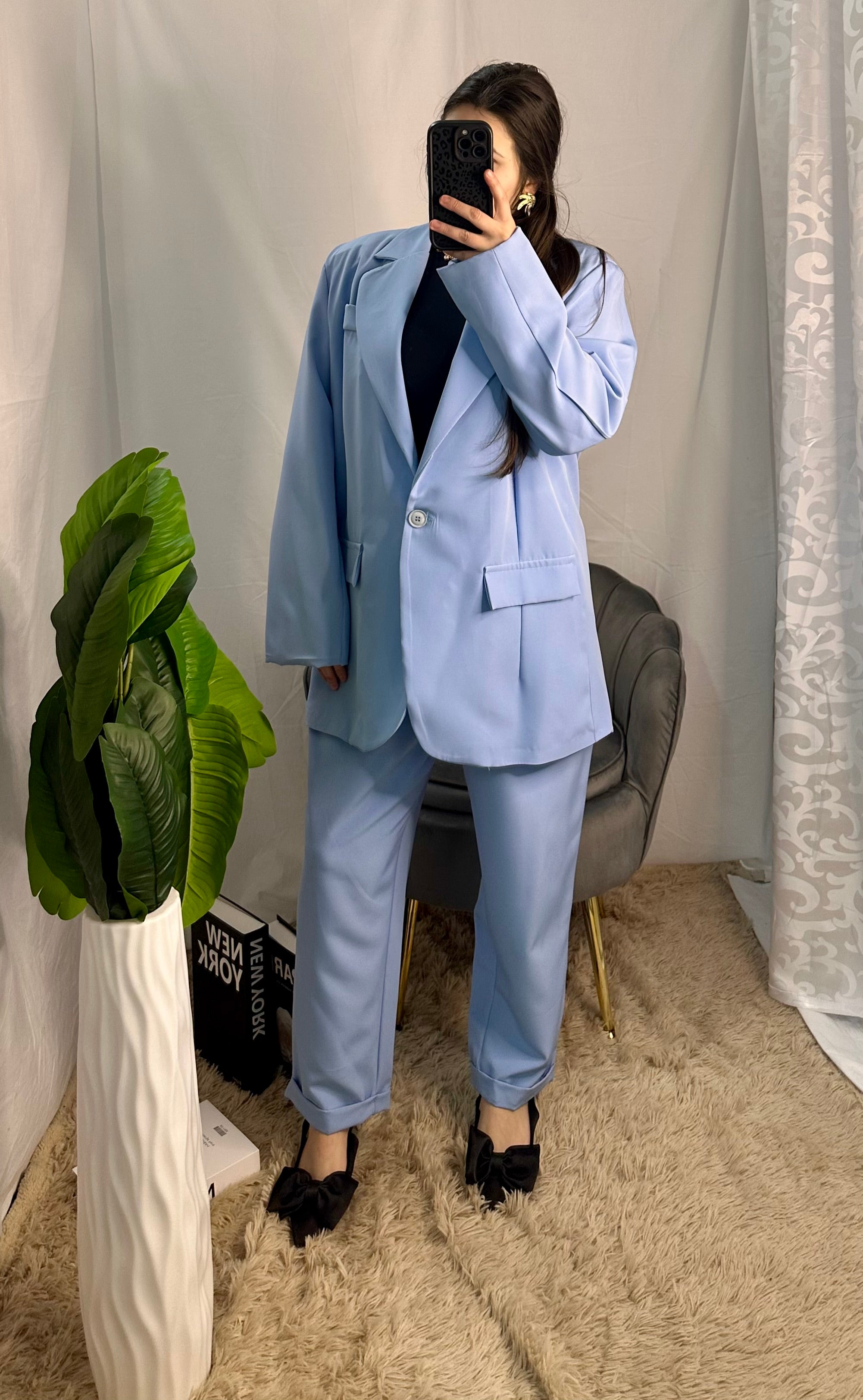 Curvy Tailleur Dafne azzurro