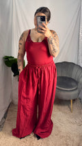 Pantalone di lino rosso