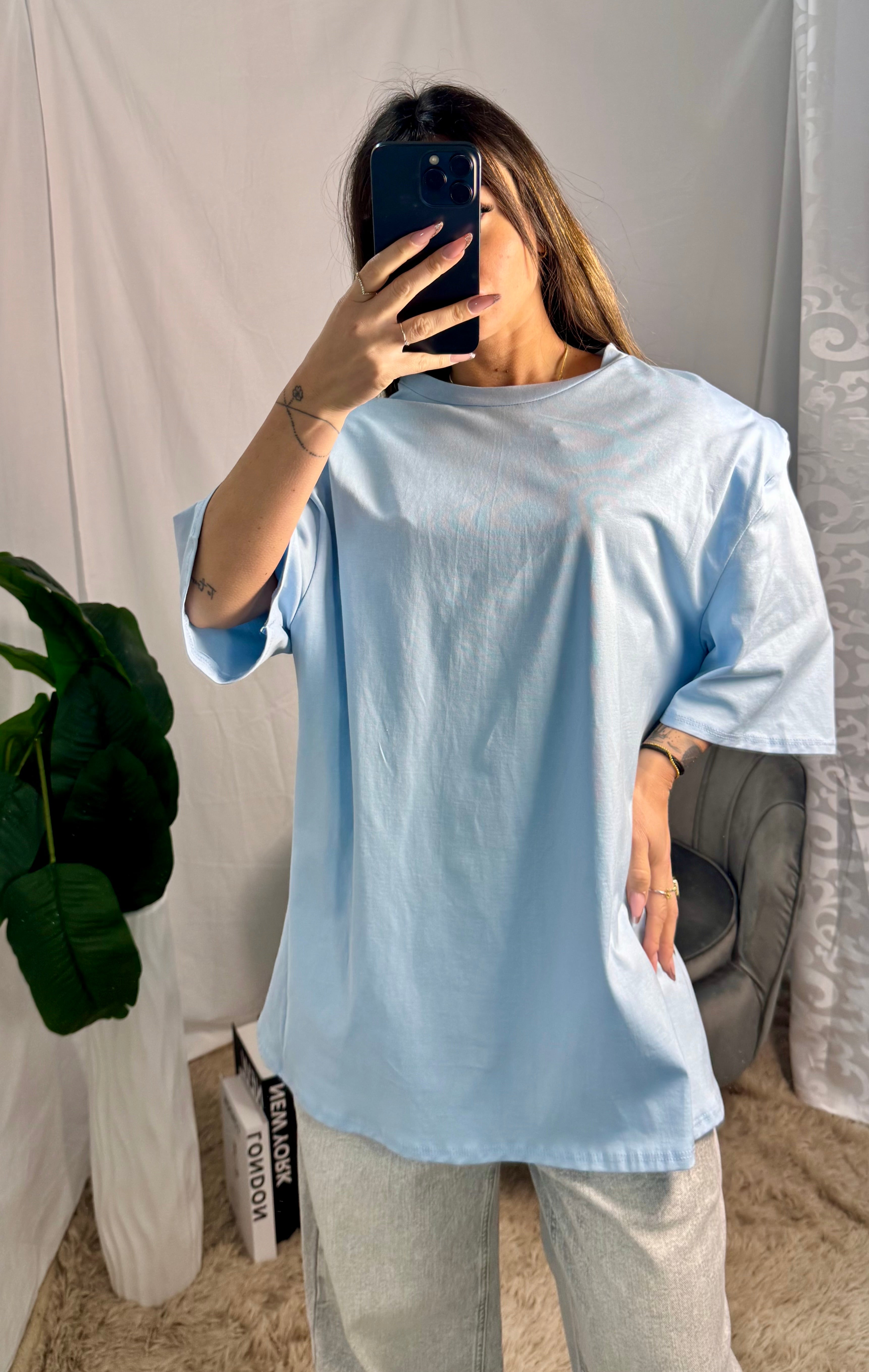 T-shirt basic celeste