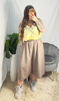 Curvy bermuda gessato tortora