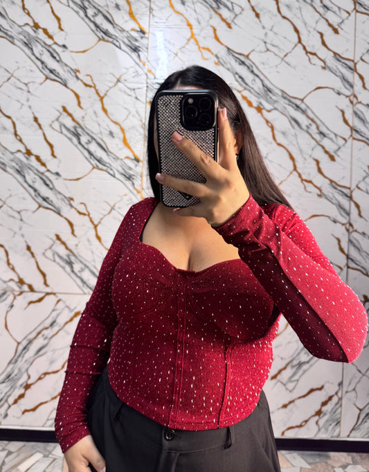 Curvy corpetto luxury rosso