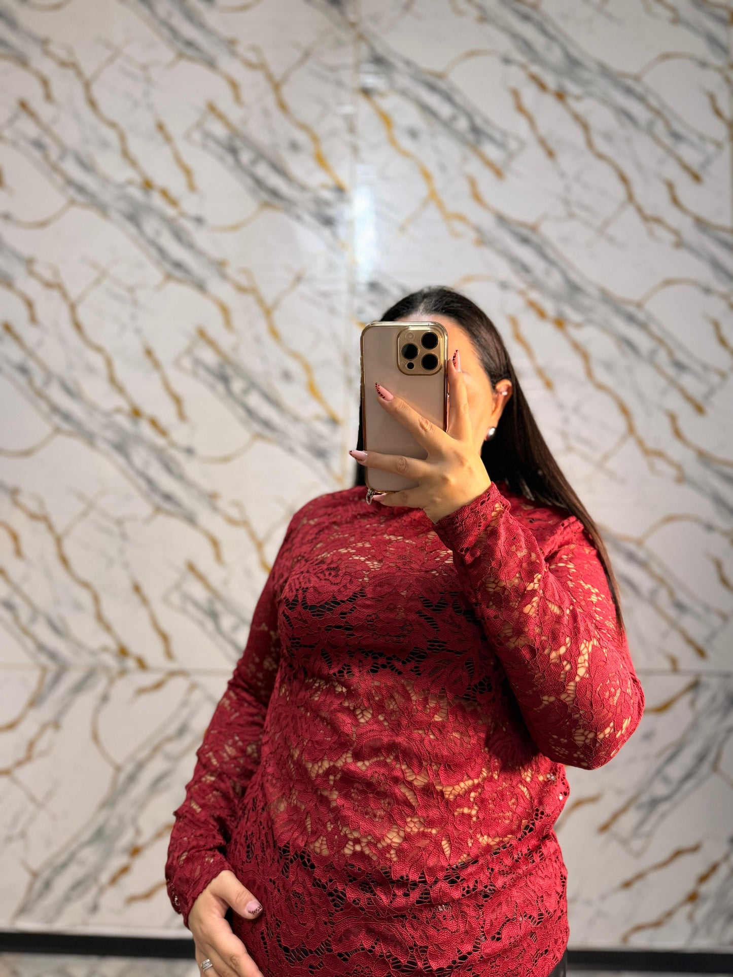 Curvy maglia Helen bordeaux