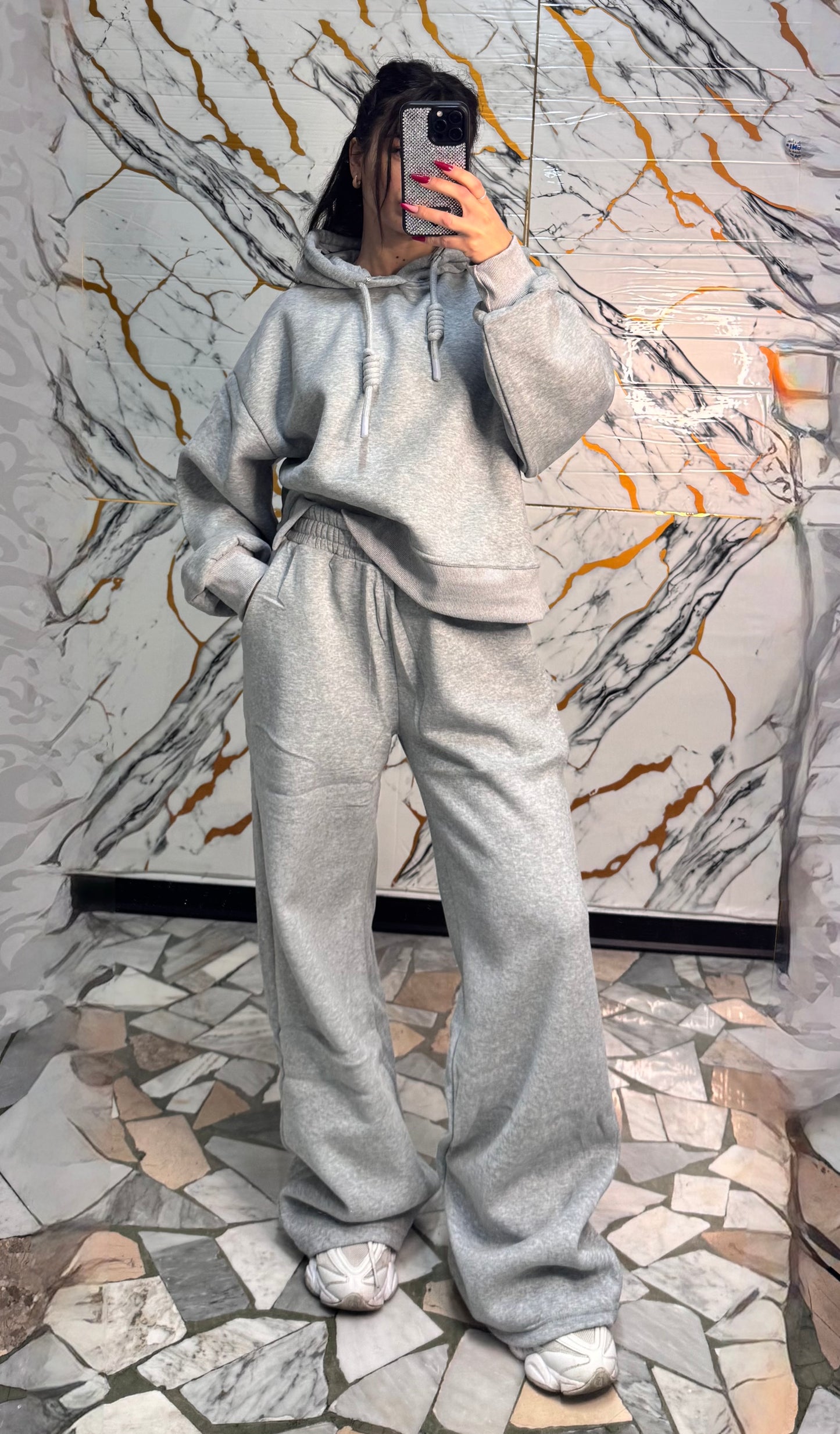 Coordinato tuta corda light grey