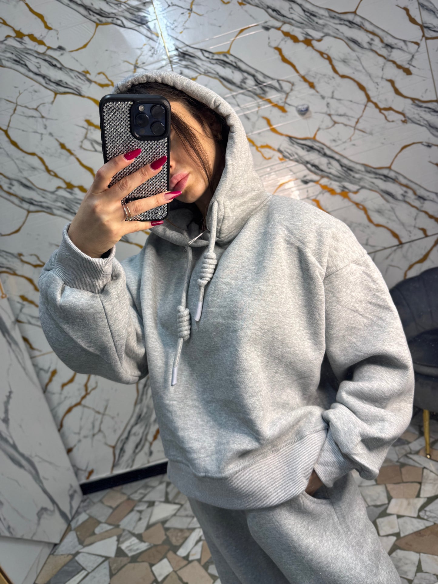 Coordinato tuta corda light grey