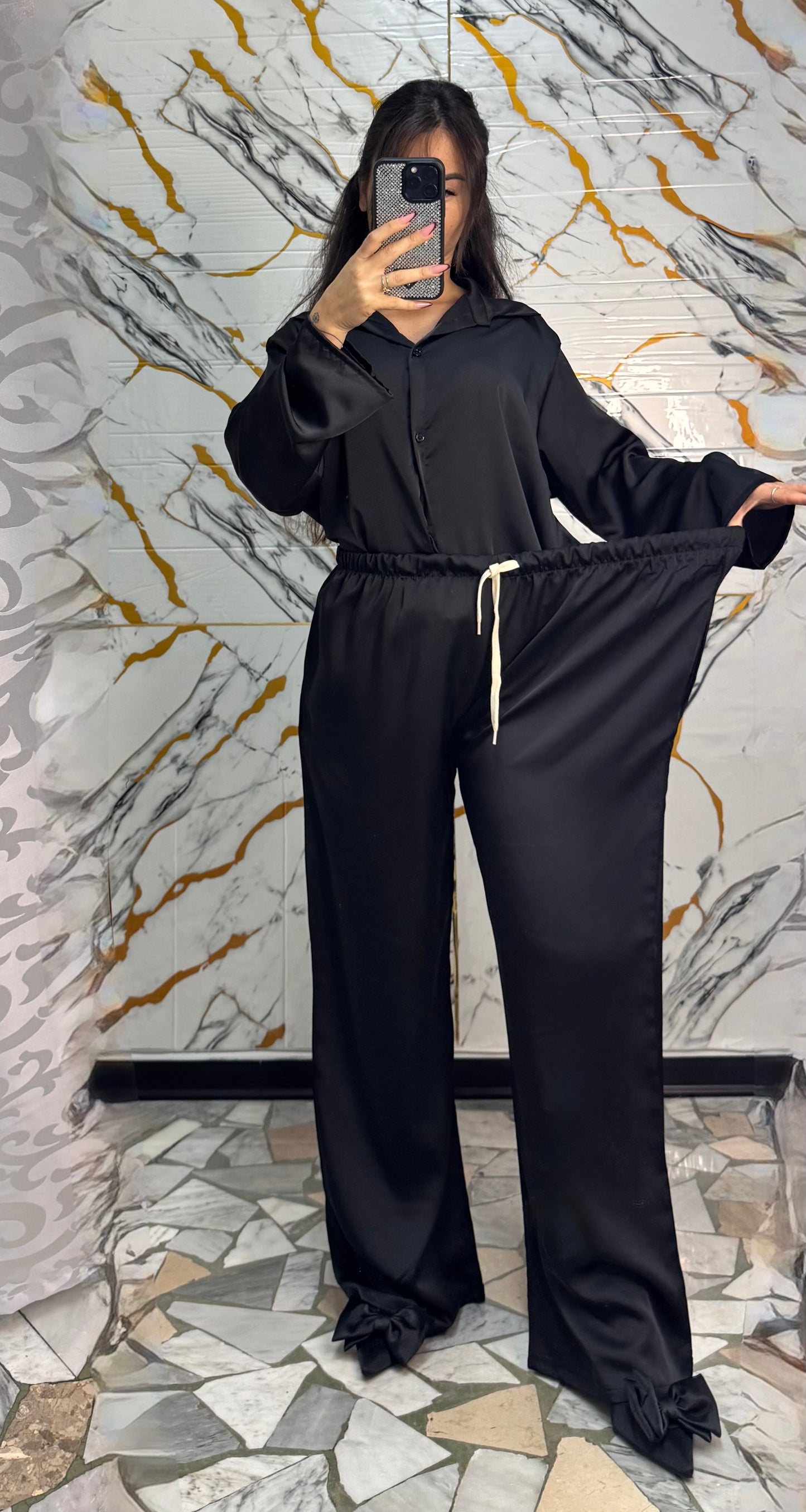 Coordinato satin Carla black