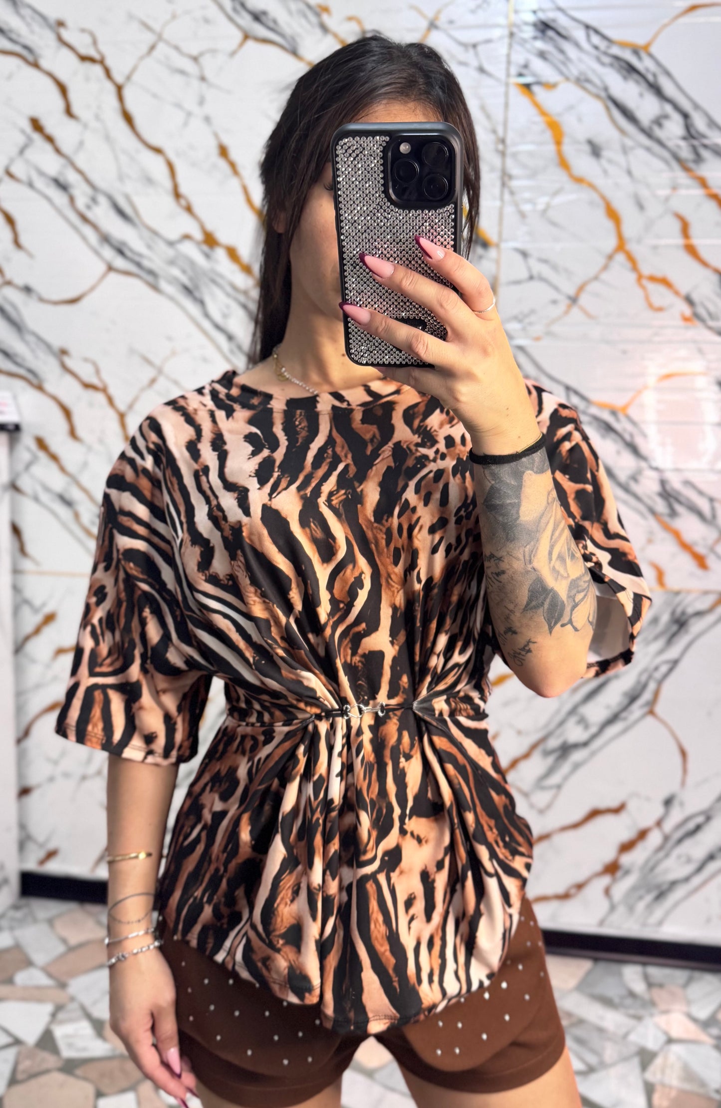 T-shirt leopardata