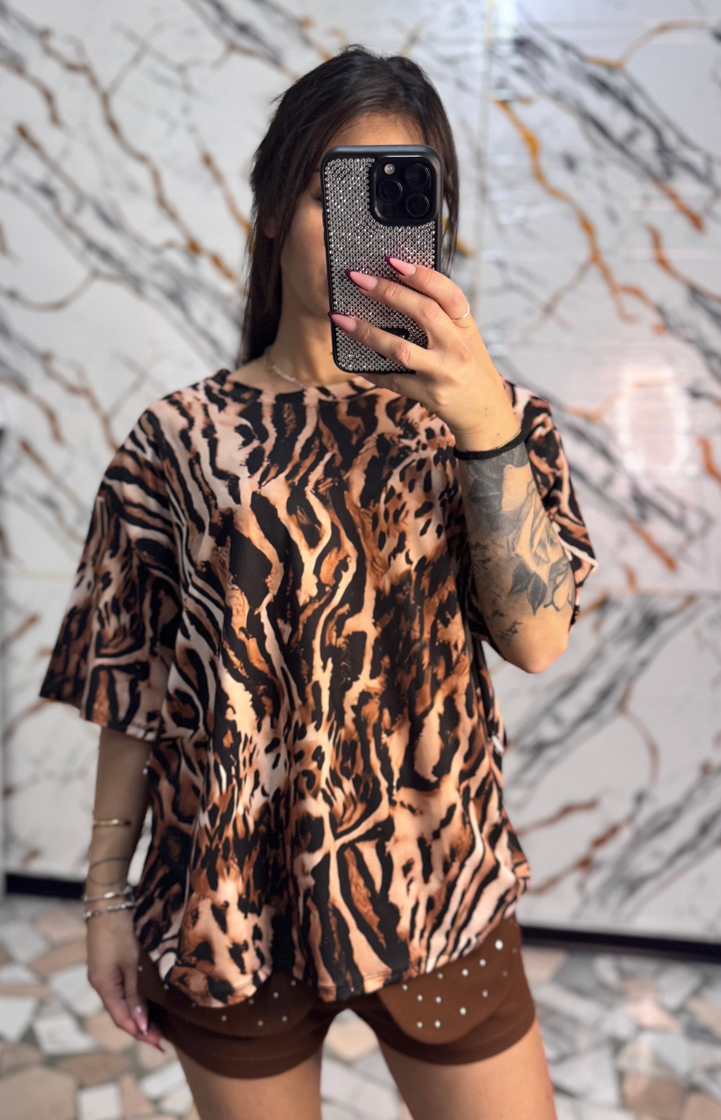 T-shirt leopardata