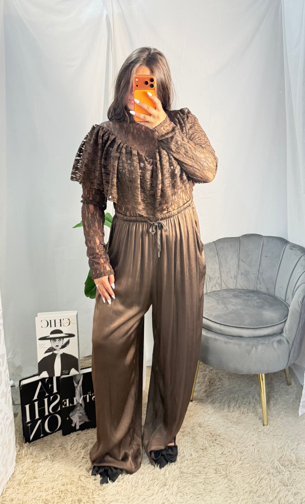 Curvy pantalone satin