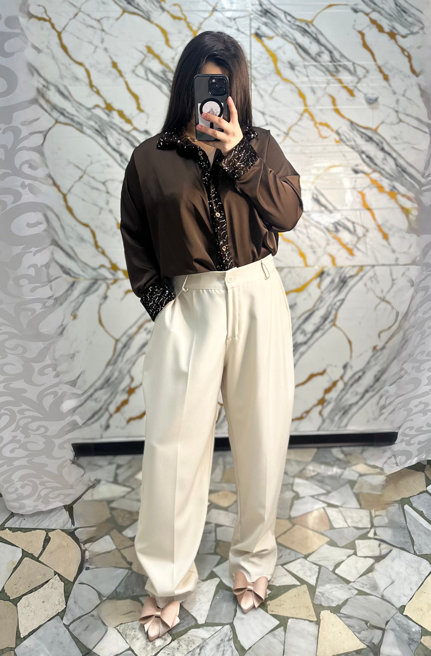 Curvy camicia Luxury brown