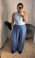 Pantalone lino denim