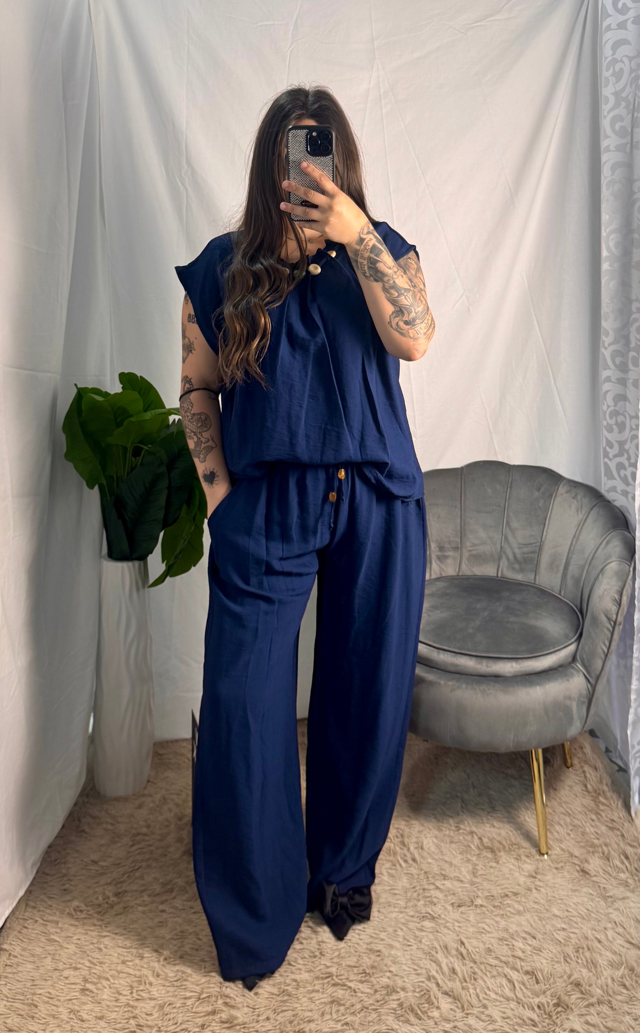 Curvy coordinato Pola blu
