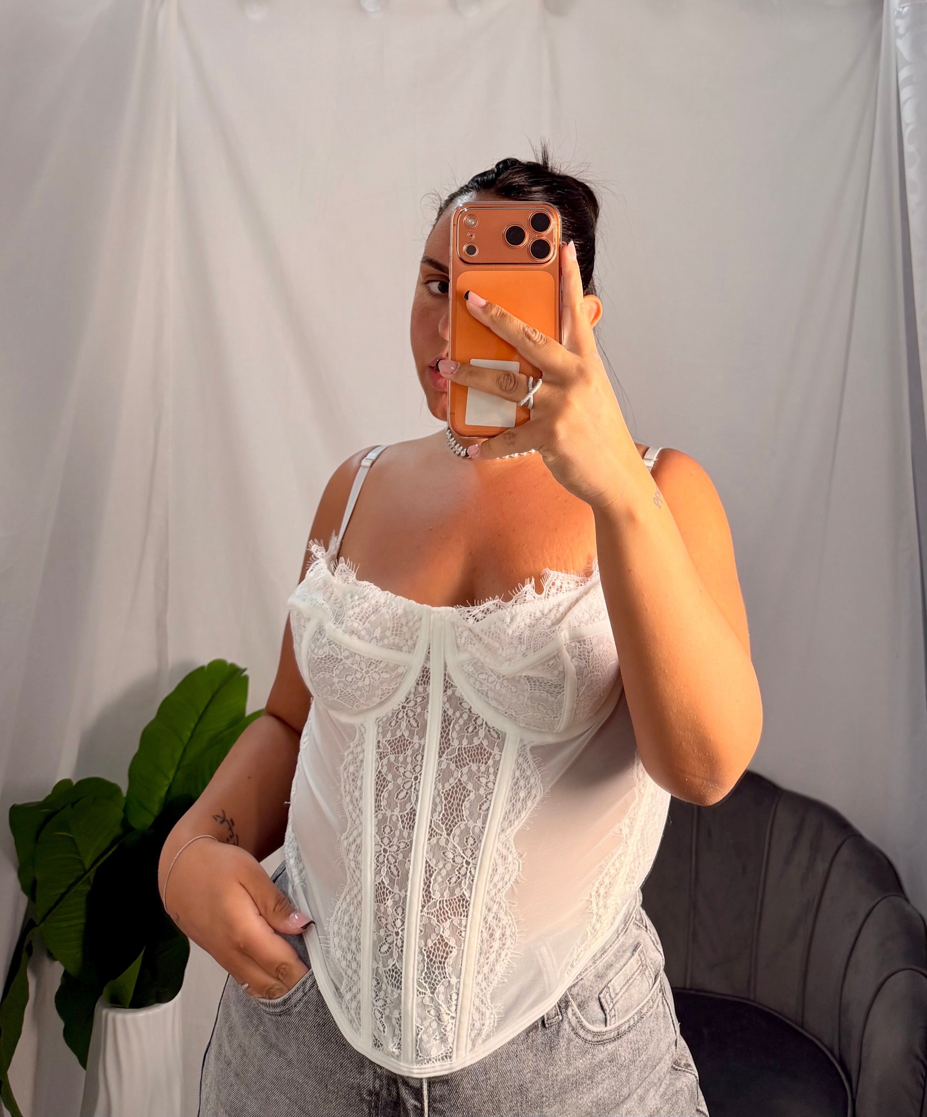 Curvy corsetto Lisa white