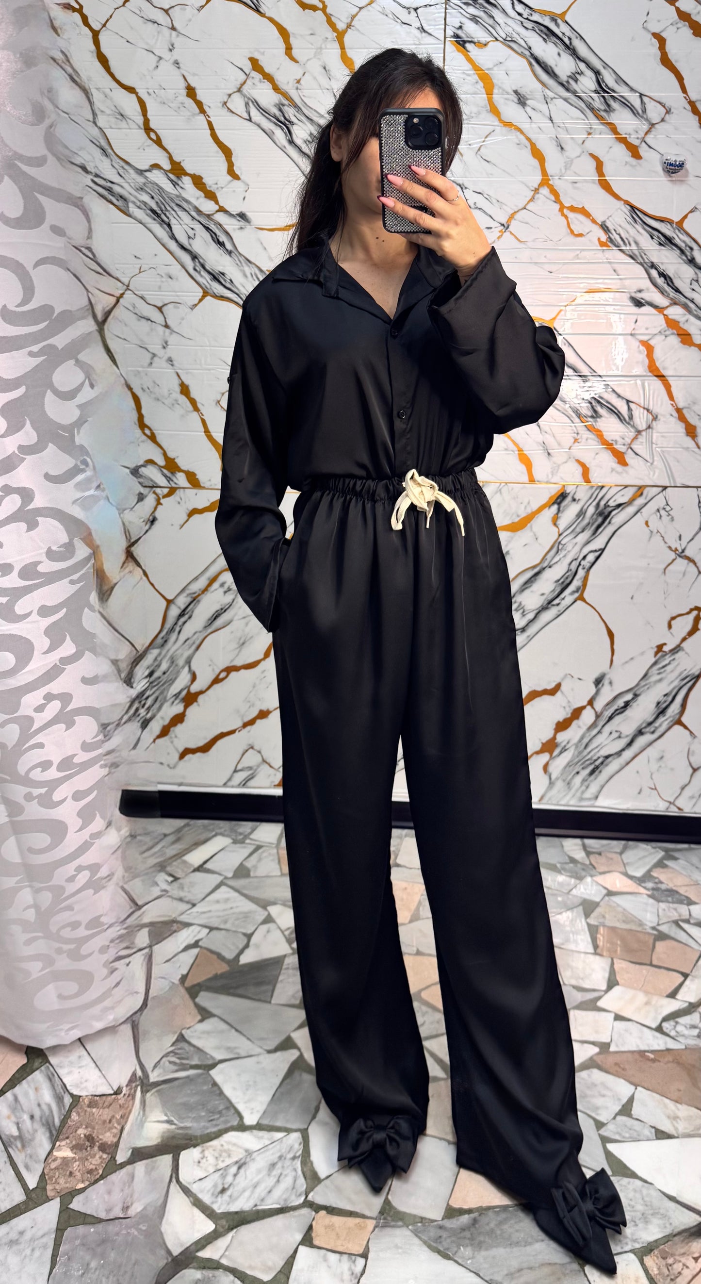 Coordinato satin Carla black