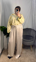 Pantalone satin beige